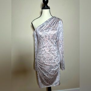 One shoulder low shoulder strap dress
